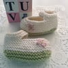 Hand Knitted Mary Jane Baby Shoes