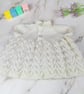 Hand Knitted Baby Dress and Cardigan Set, Lilac and White, 0-3 Months - Image 10