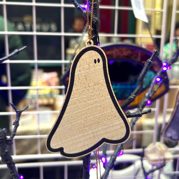 Adopt a Ghost Wooden Hanging Decoration - Blank Canvas