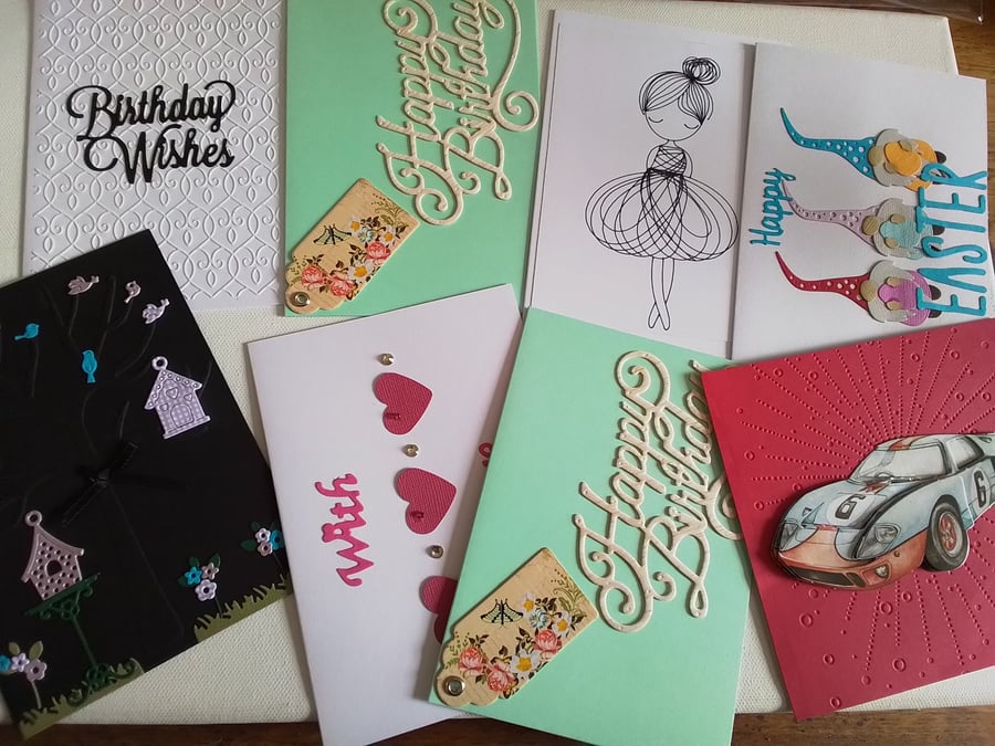 Set of 8 assorted cards. Ref 532. Summer seconds 