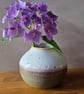Summer Seconds - Small Green and White pottery bud vase
