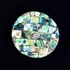 Abalone Pendant, Round Kaleidoscopic Mosaic Medallion  (59mm)