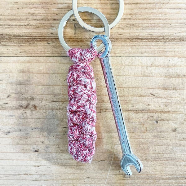 Paracord Style Keyring. Spanner Keyring. Key Fob. Key Chain.