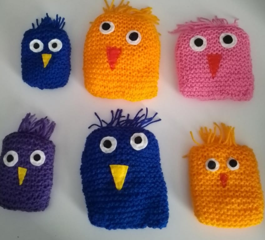 Set of 2 Cute Knitted Owl Cuddle Buddies