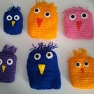Set of 2 Cute Knitted Owl Cuddle Buddies