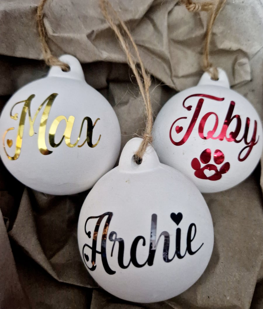 Custom, ceramic baubles, 6cm