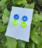 Double Blue and Neon Hoop Earrings - Image 5