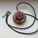 Stained Glass Resin Multicoloured Round Pendant