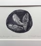 'Midnight Feathers ' Linocut Print