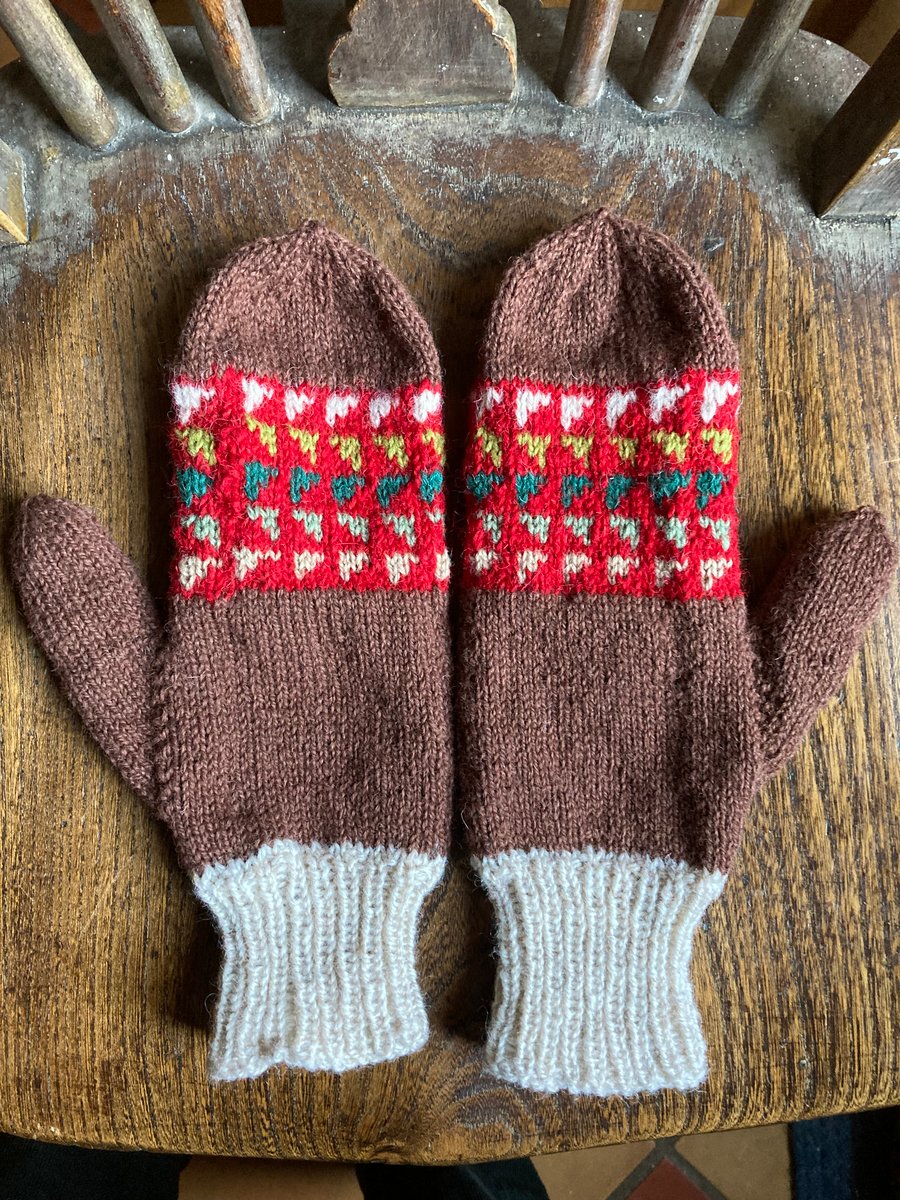Hand knit mittens