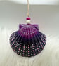 Hand painted scallop shell hanging decoration