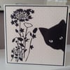 Open black cat card