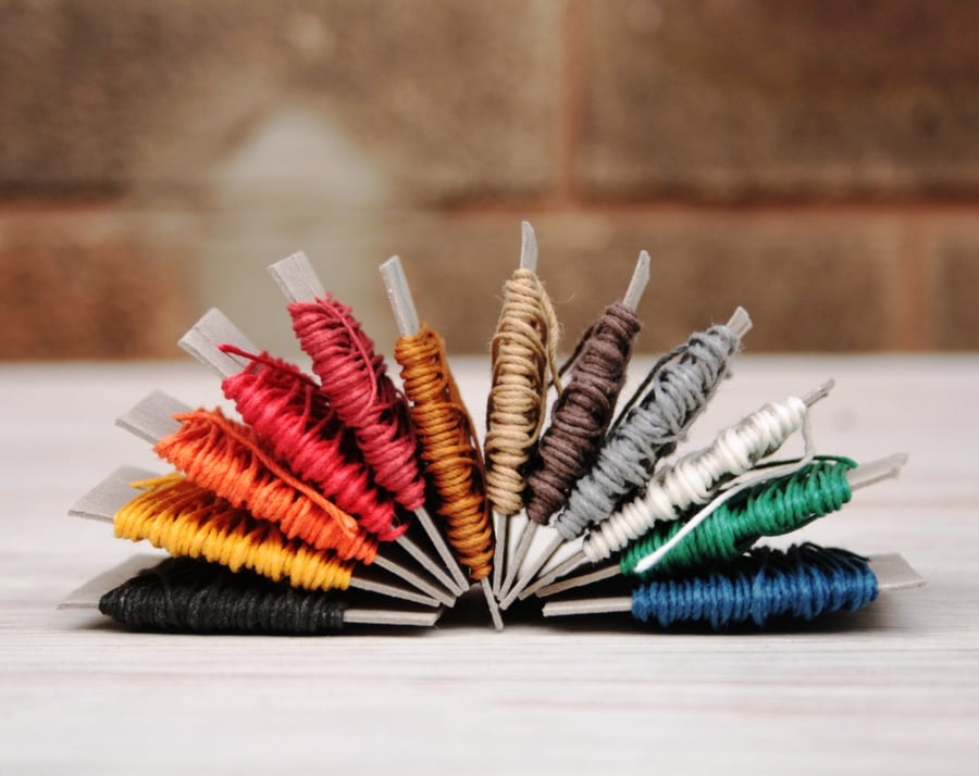 5m English Linen Thread, 4-ply, non-waxed, Coloured Bookbinding thread