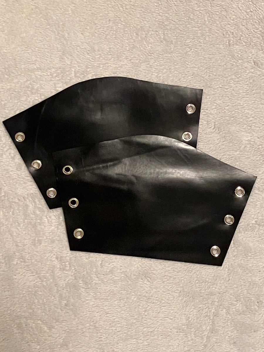 Sm Pair of Extremely Dark Navy Blue Almost Black in colour leather bracers