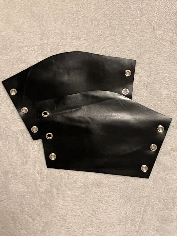 Sm Pair of Extremely Dark Navy Blue Almost Black in colour leather bracers