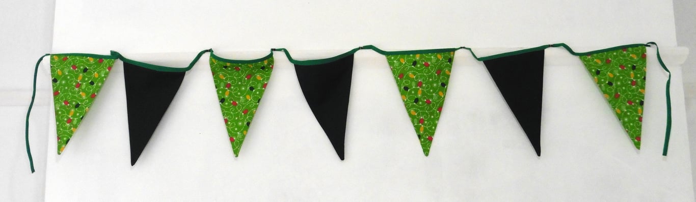 Christmas Bunting with twinkling Christmas lights