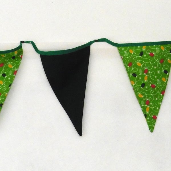 Christmas Bunting with twinkling Christmas lights