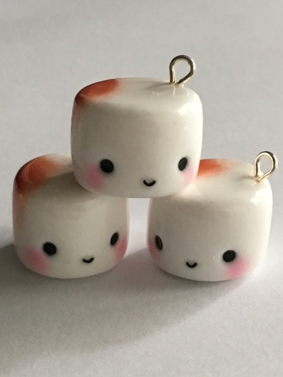 White Toasted Marshmallow Bag Charm 