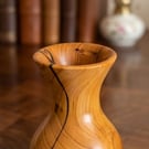 Handturned Yew wood bud vase. Ideal gift