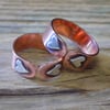Copper and sterling silver sweet heart mixed metals ring