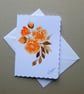 hand painted original art floral roses greetings card ( ref FA 4 G4 )