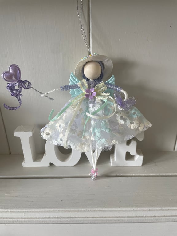 Beautiful handmade flower fairy, children's room decor, fairy lover gift 