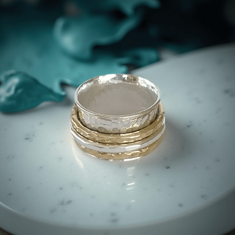 Silver And Gold Spinner Ring