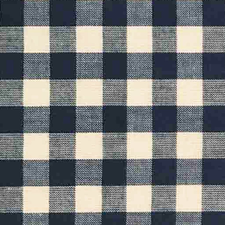 Navy Gingham Linen-Cotton Fabric, Medium Weight, by the metre