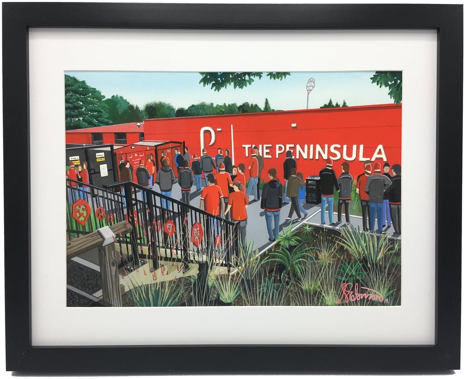 Salford City F.C, Moor Lane Stadium, High Quality Framed Football Art Print.