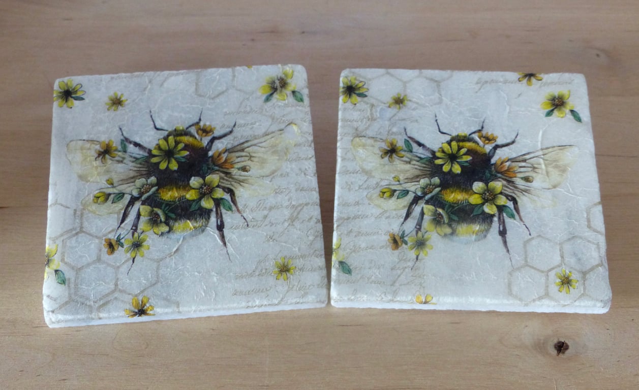 Marble 'Bee' Coasters