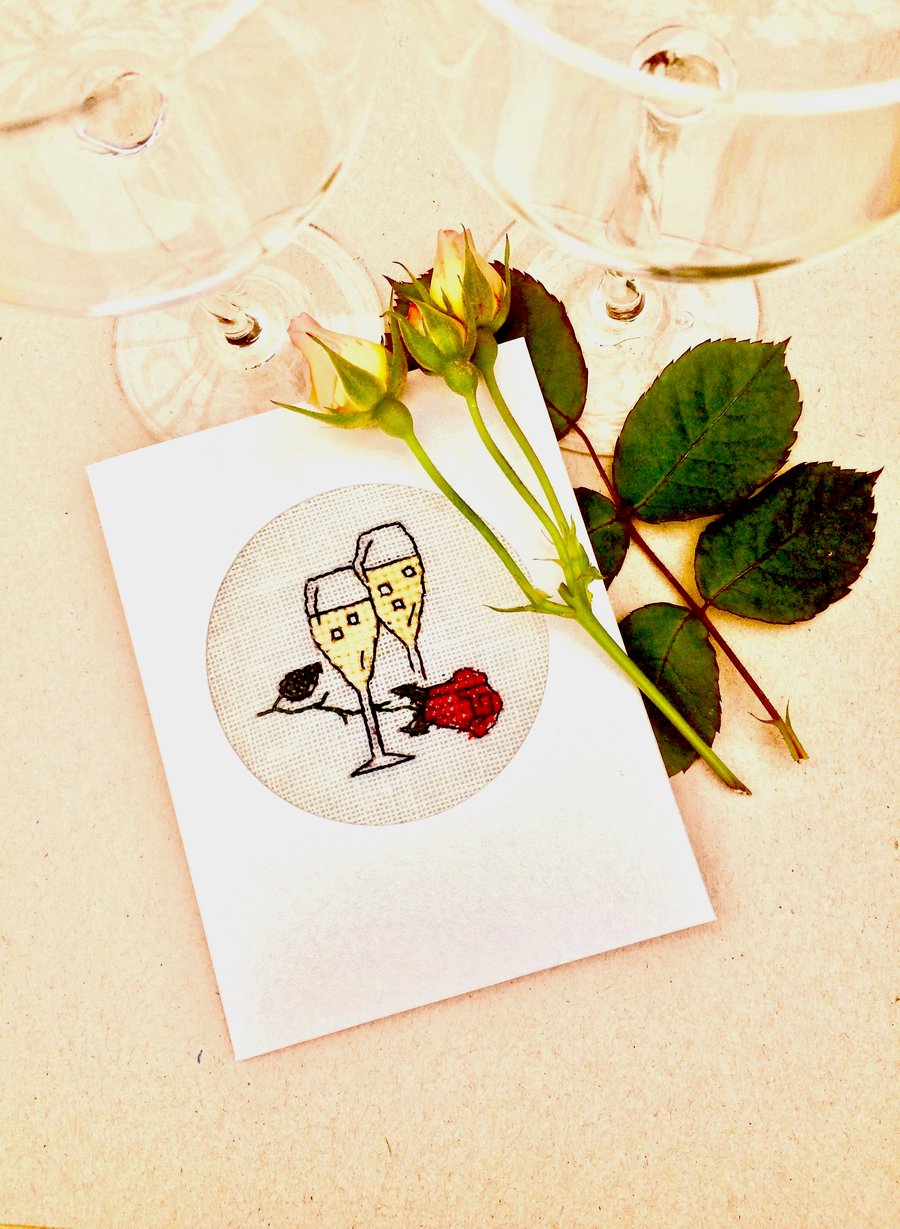 Wedding, Anniversary, Engagement Cross Stitch Card