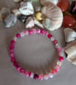 Negative energy protection fuchsia agate bracelet - Image 1