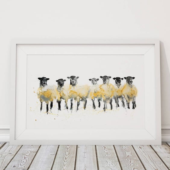 Limited Edition Sheep Watercolour Painting Signed Sheep Print