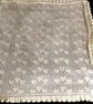 Hand Knitted Lemon Baby Shawl with Heart Lace and Ruffled Edge - Image 4