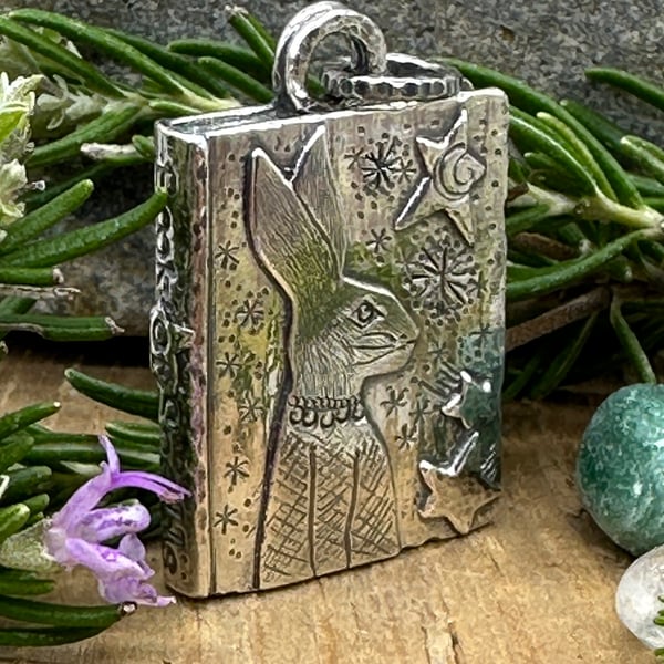 Book of Spells Hare Pendant  (2)