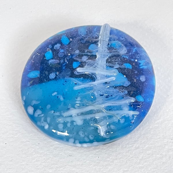 Fused Glass Winter Scene Brooch