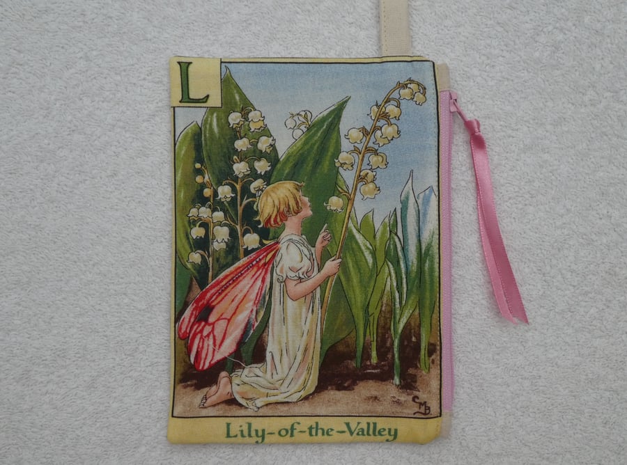 Flower Fairy Print Pixie Purse. L. Lily of the Valley. Alphabet Flower Fairy. 