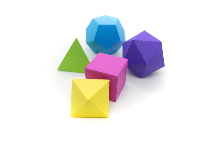 Platonic Solids Paper Shapes Activity Pack