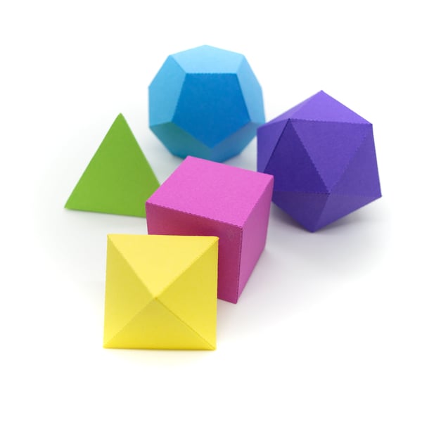 Platonic Solids Paper Shapes Activity Pack