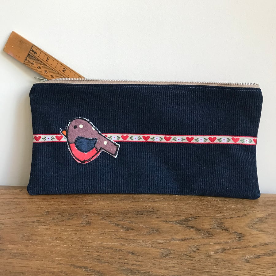 Robin zip pouch pencil case