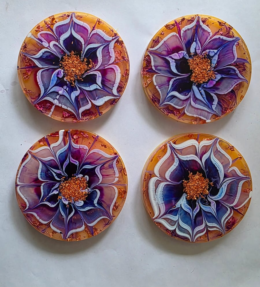 Round Bloom Coaster set of 4