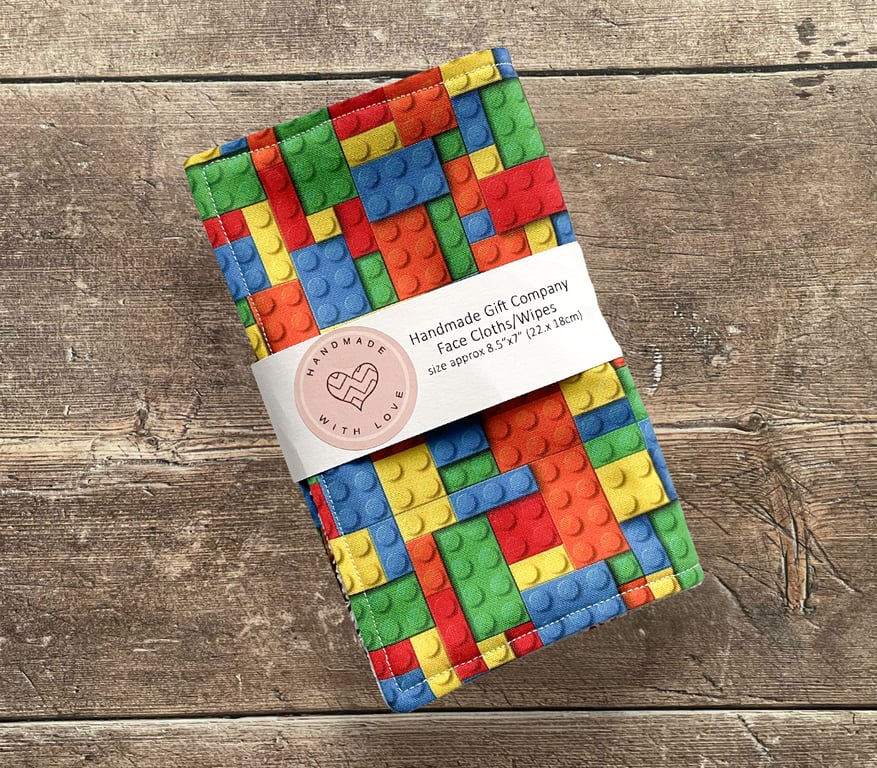 Handmade 2 Pk Face Wipes, Face Cloths, Face Flannels, Eco-Friendly Wipes-FCW23