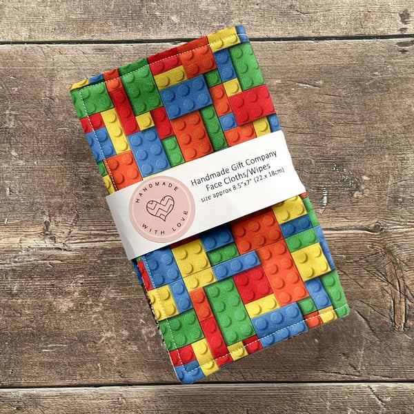 Handmade 2 Pk Face Wipes, Face Cloths, Face Flannels, Eco-Friendly Wipes-FCW23