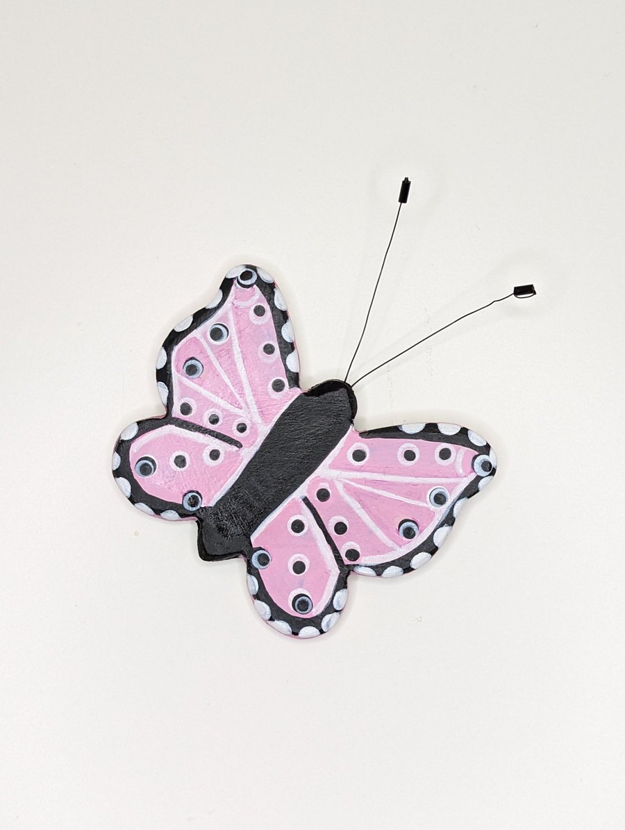 Butterfly fridge magnet, clay butterfly decoration, pretty gift for her