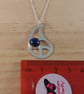 Sterling Silver Lapis Lazuli Pierced Teardrop Necklace (SKU201025D) - Image 4