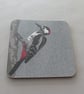 Great Spotted Woodpecker coaster - Image 3