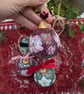 Pink Hellebore (Christmas Rose) hand-painted ceramic Christmas bauble - Image 4