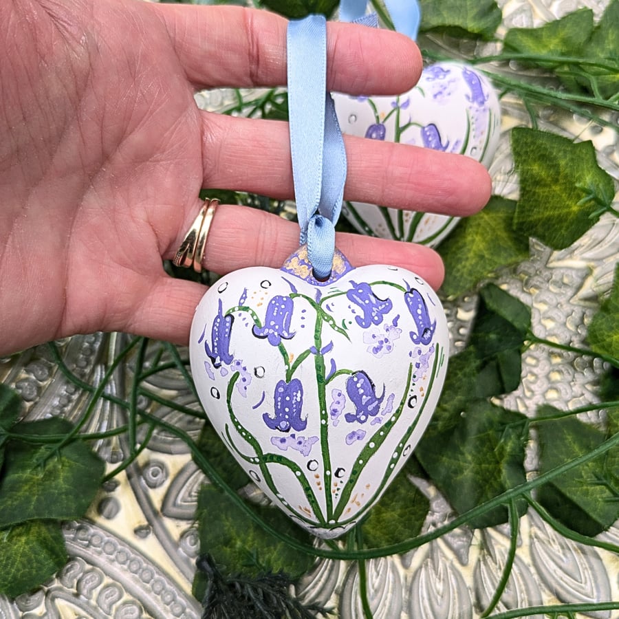 Bluebell hand-painted ceramic Christmas bauble