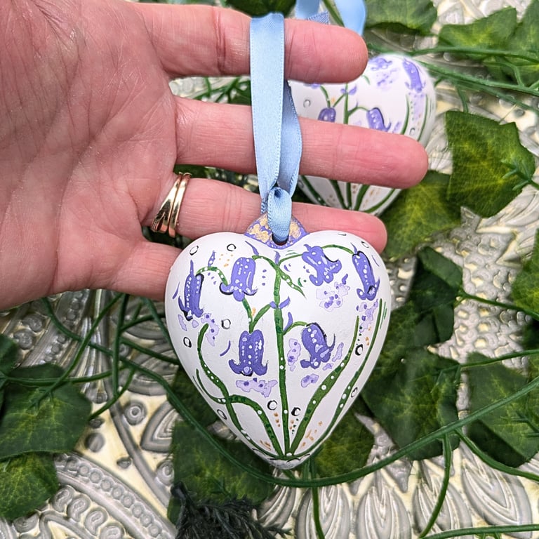Bluebell hand-painted ceramic Christmas bauble