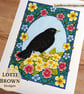 Blackbird Art Print - British Garden Bird Art - A4 Giclée